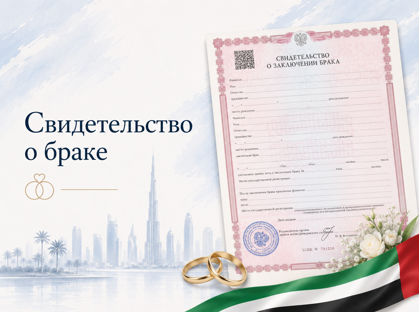 Свидетельство о браке для ОАЭ