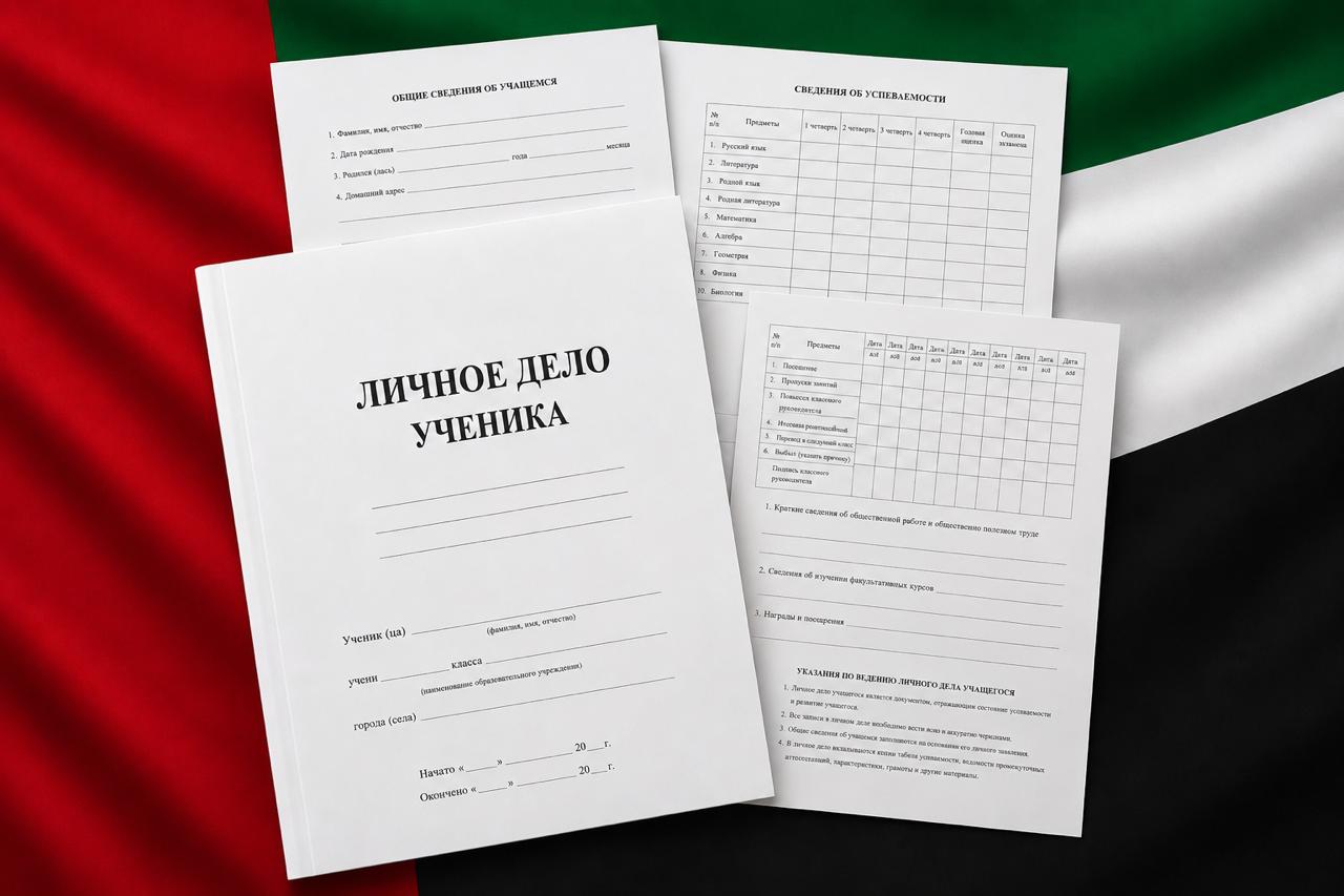 Личное дело школьника для ОАЭ