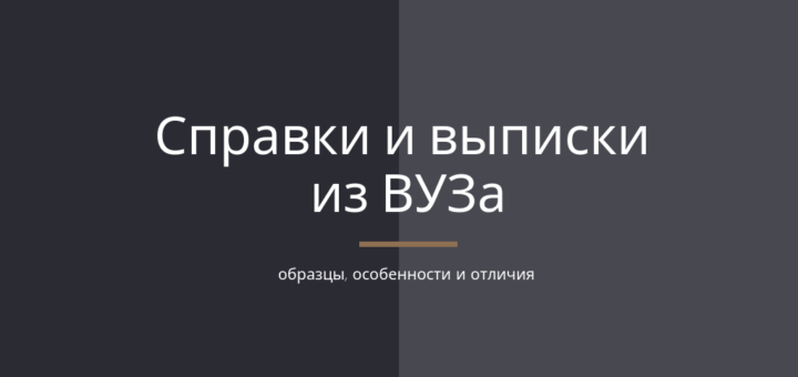Справки и выписки из ВУЗа